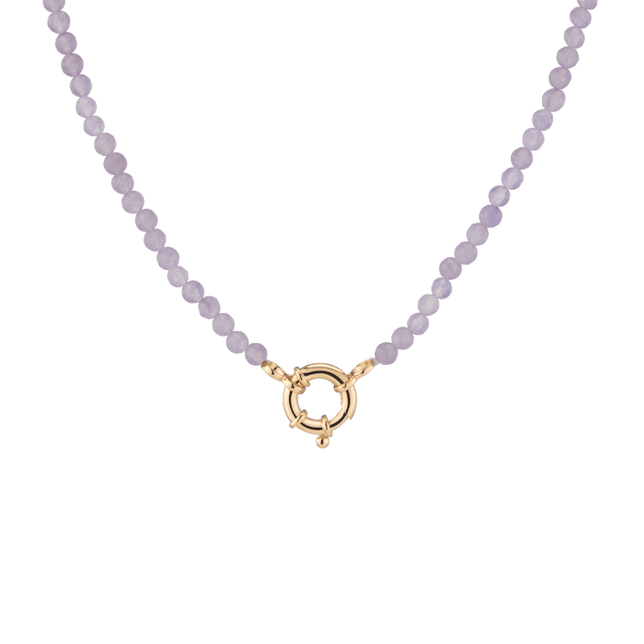 Aura Beaded Necklace - 18in Vermeil 14k Yellow Gold Rose Gold White Gold Lavender Jade First