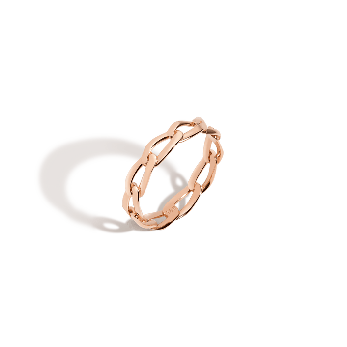 Loose Link Chain Ring Vermeil Rose Gold 14K Rose Gold 18K Rose Gold First