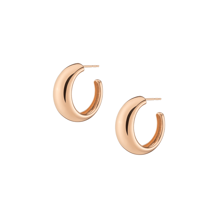 Gold Smooth Arch Hoops Medium Vermeil 14K 18K Rose Gold Single Pair First