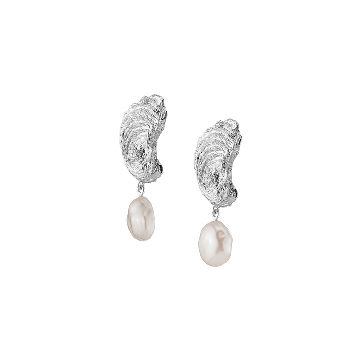 Venus Organic Pearl Gold Earring Large Vermeil White Gold Single Pair