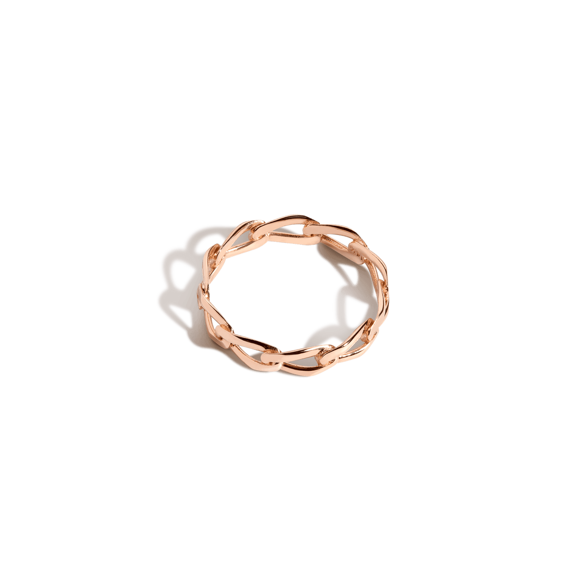 Loose Link Chain Ring Vermeil Rose Gold 14K Rose Gold 18K Rose Gold
