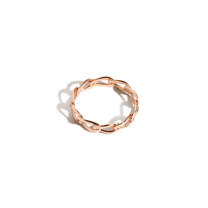 Loose Link Chain Ring Vermeil Rose Gold 14K Rose Gold 18K Rose Gold