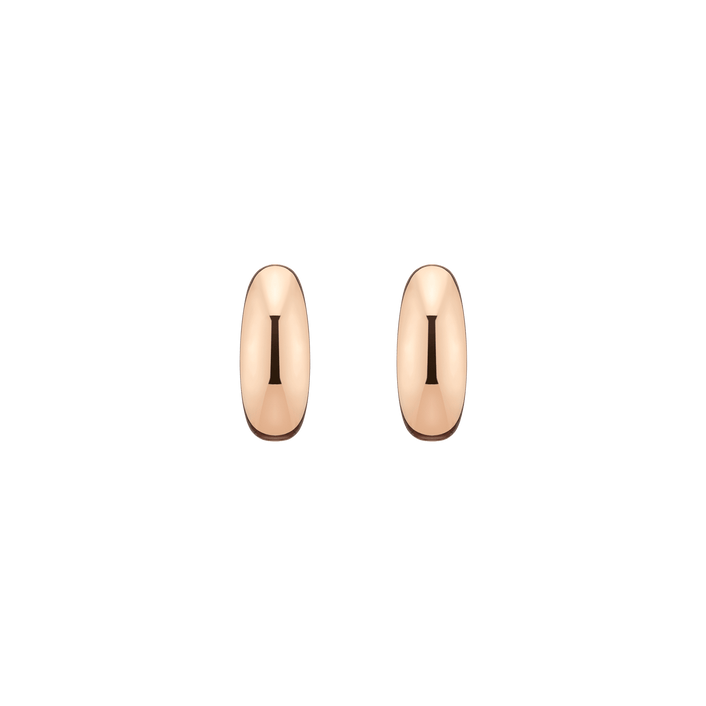 Gold Smooth Arch Hoops Medium Vermeil 14K 18K Rose Gold Single Pair 