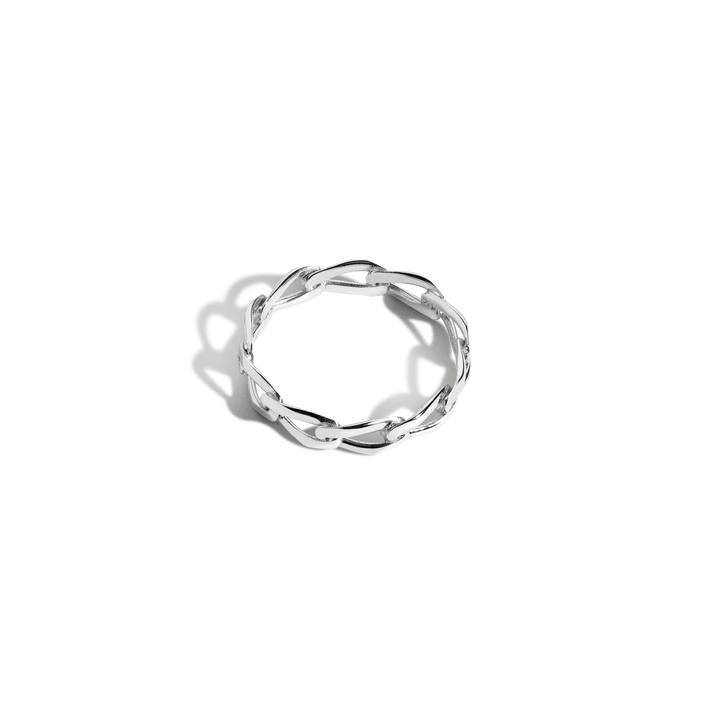 Loose Link Chain Ring Vermeil White Gold 14K White Gold 18K White Gold