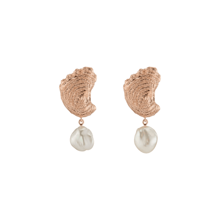 Venus Organic Pearl Gold Earring Large Vermeil Rose Gold Single Pair First