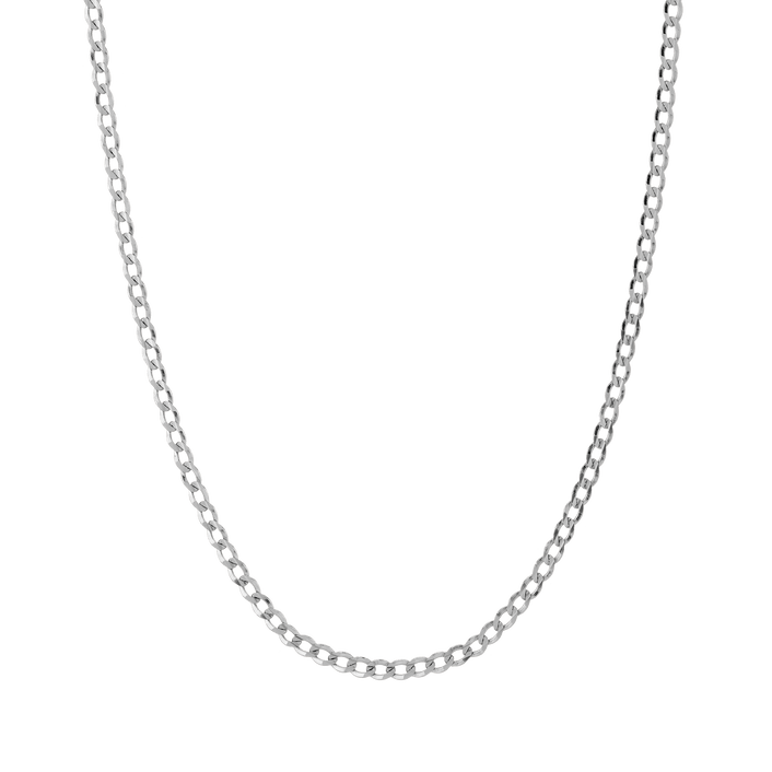 Large Gold Curb Chain Necklace Vermeil 14K White Gold 18in 22in First