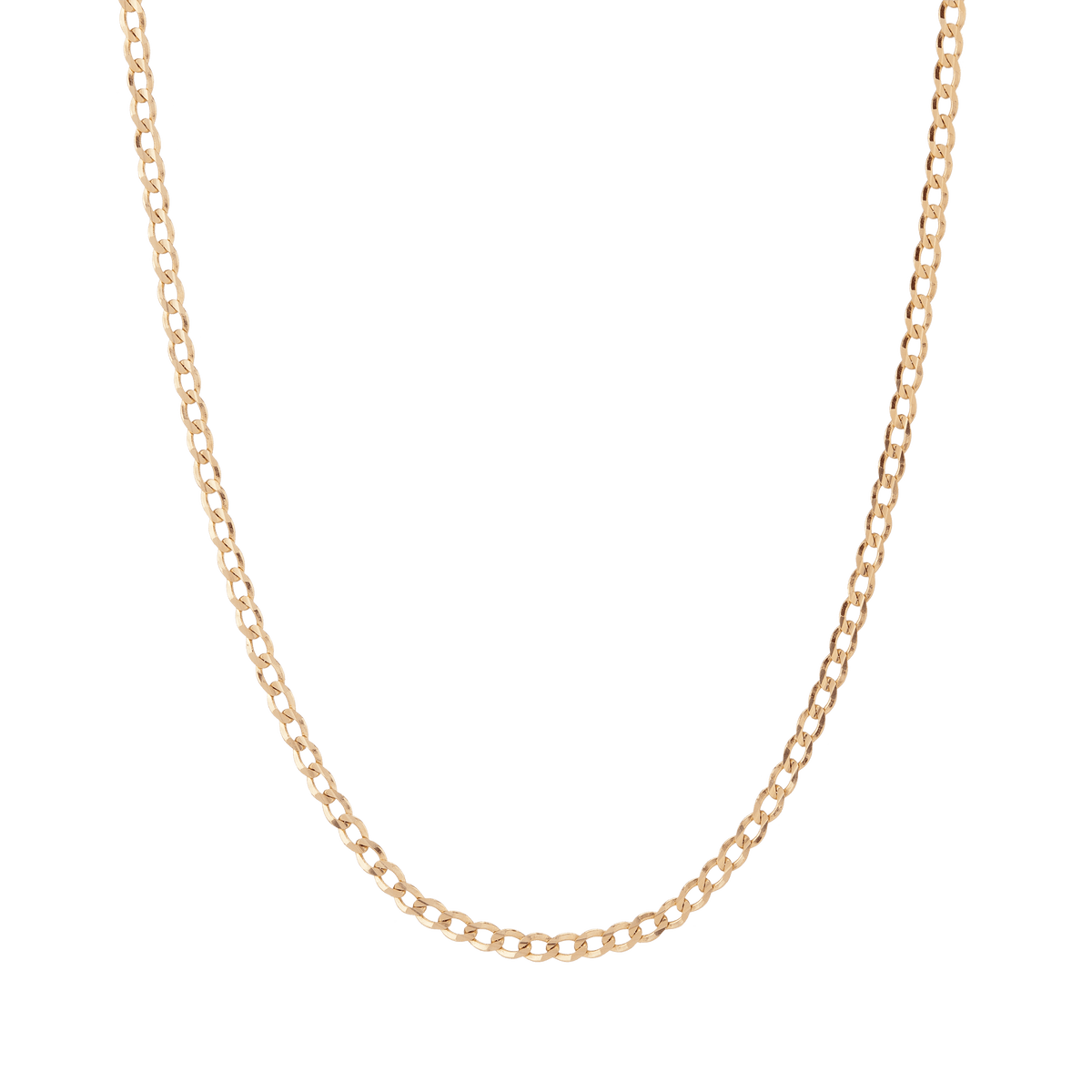Large Gold Curb Chain Necklace Vermeil 14K Yellow Gold 18in 22in First
