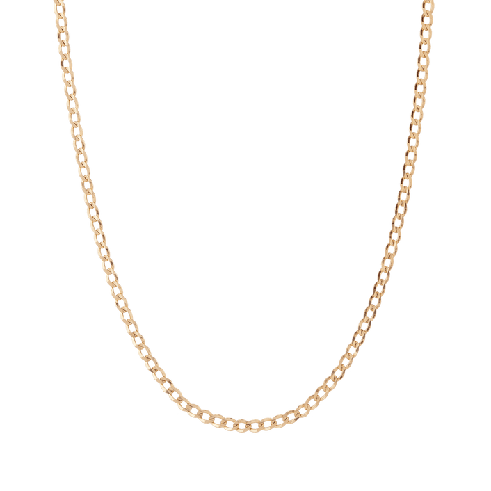 Large Gold Curb Chain Necklace Vermeil 14K Yellow Gold 18in 22in First