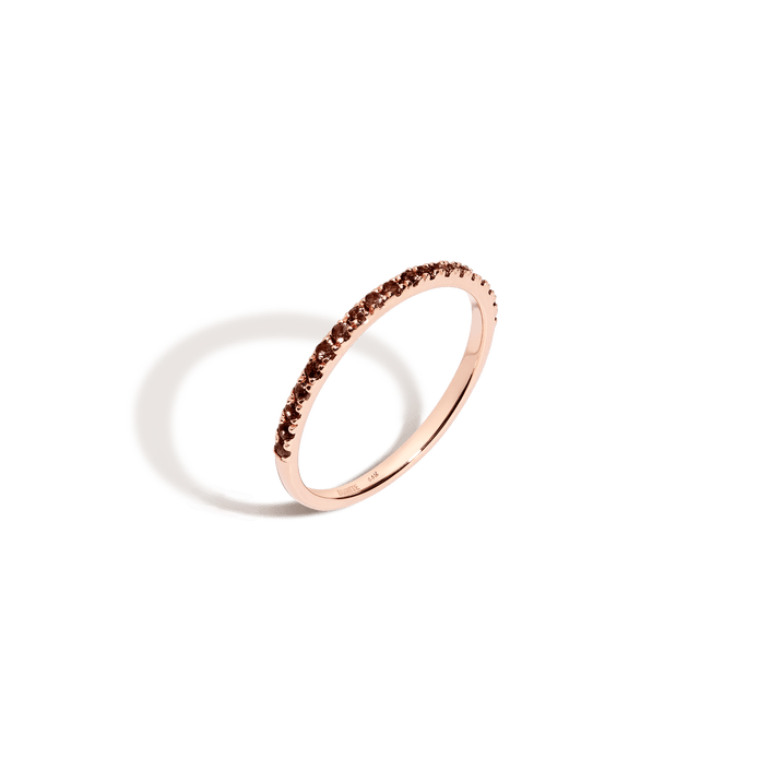 Half Gemstone Eternity Ring - Red Garnet 14k 18k Rose Gold First