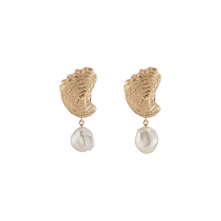 Venus Organic Pearl Gold Earring Large Vermeil Yellow Gold Single Pair First