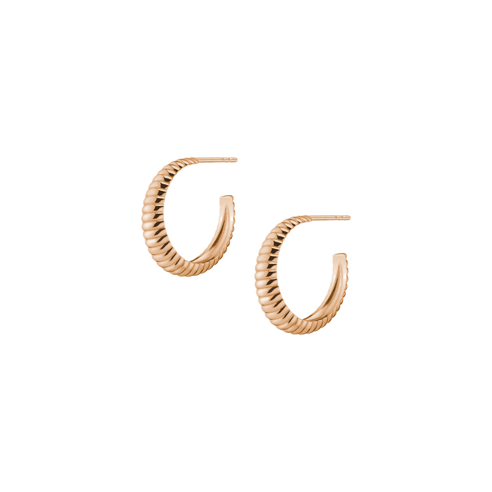 Gold Ridged Arch Hoops Vermeil 14K 18K Rose Gold Single Pair First