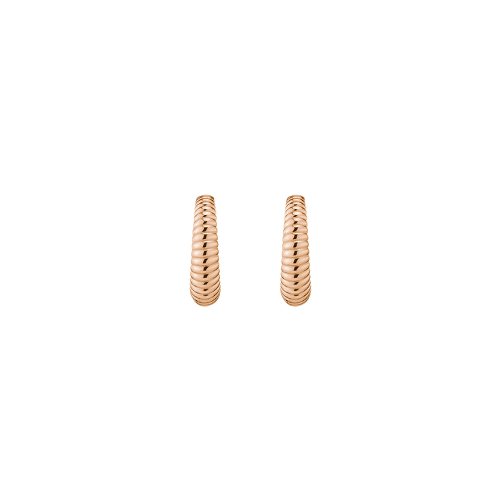 Gold Ridged Arch Hoops Vermeil 14K 18K Rose Gold Single Pair 