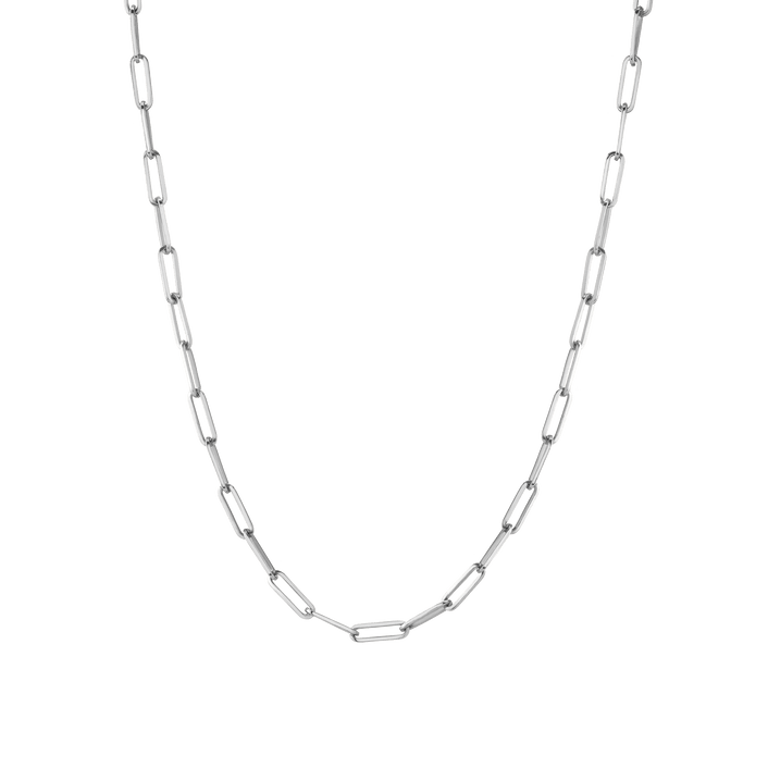 Large Chain Necklace White Gold Vermeil 14K 18K 16in 18in 22in First