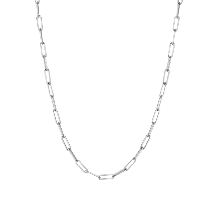 Large Paperclip Chain Necklace in Yellow, Rose or White Gold