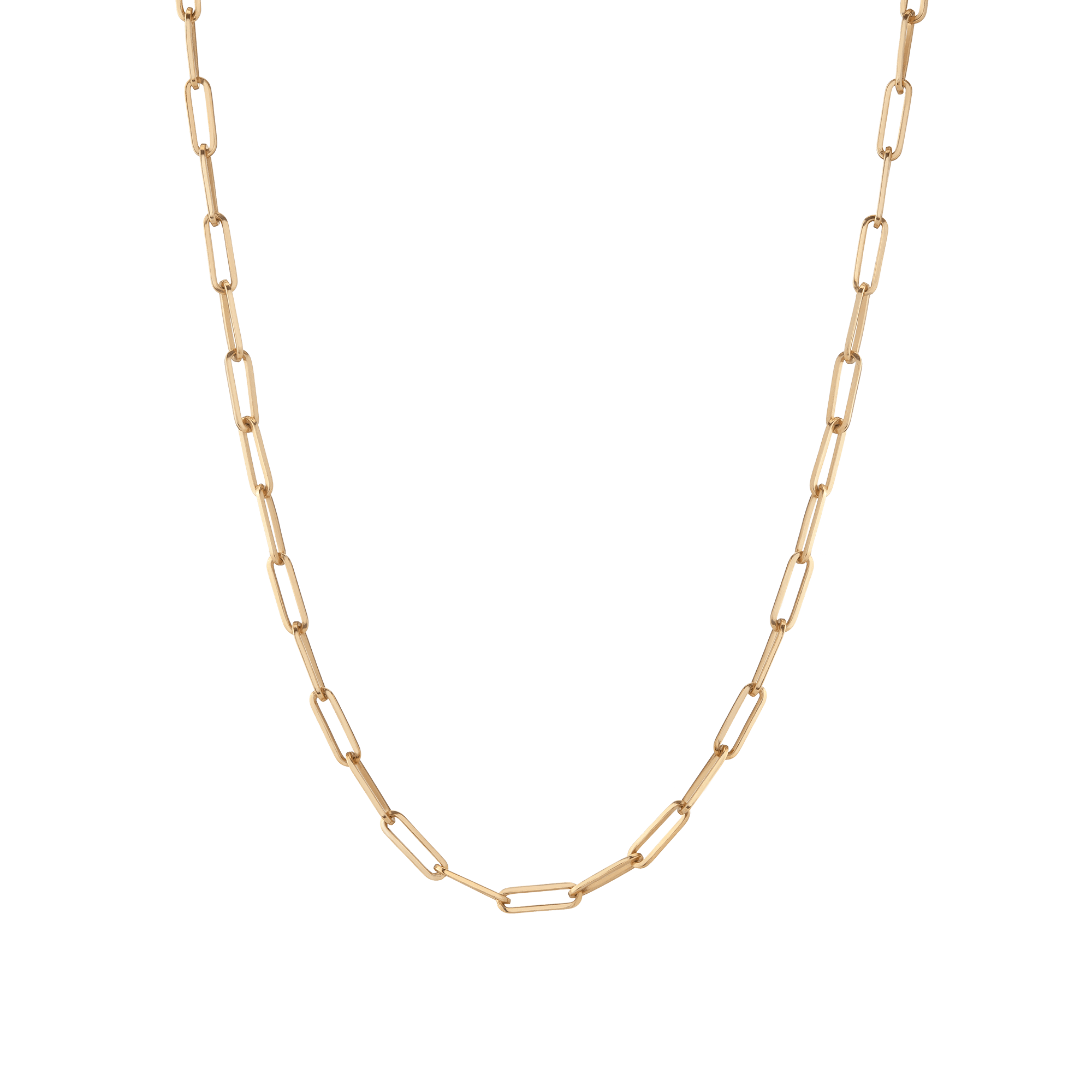 Large Paperclip Chain Necklace in Yellow, Rose or White Gold