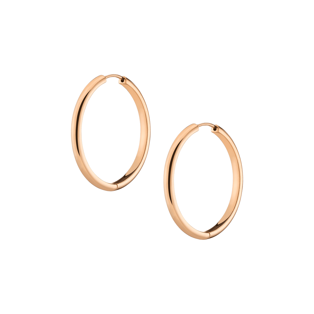 Large Endless Gold Hoop Earrings in Yellow, Rose or White Gold