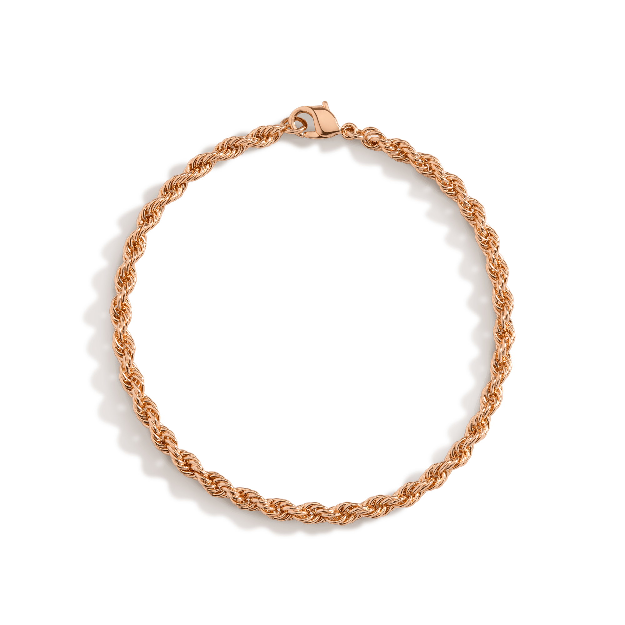 Gold Rope Chain Bracelet in Yellow, Rose or White Gold