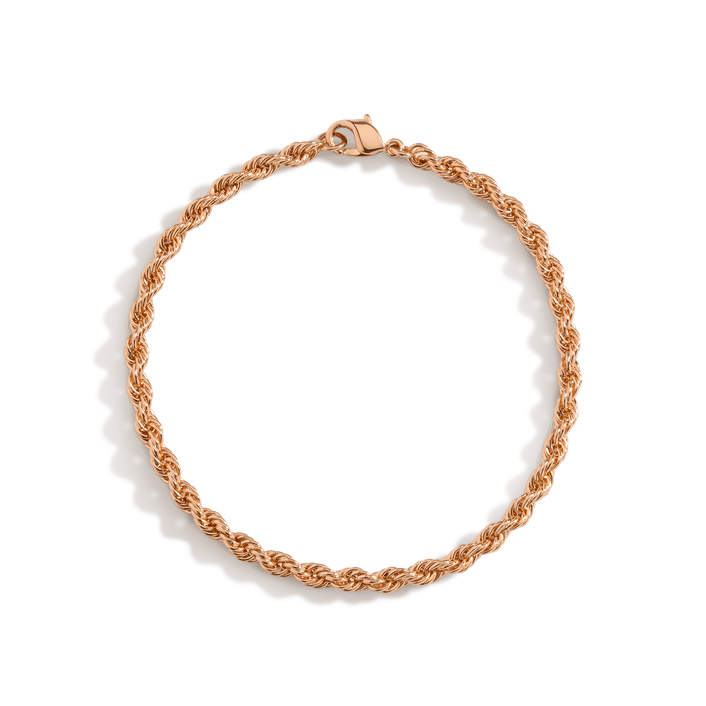 Gold Rope Chain Bracelet Vermeil Rose Gold