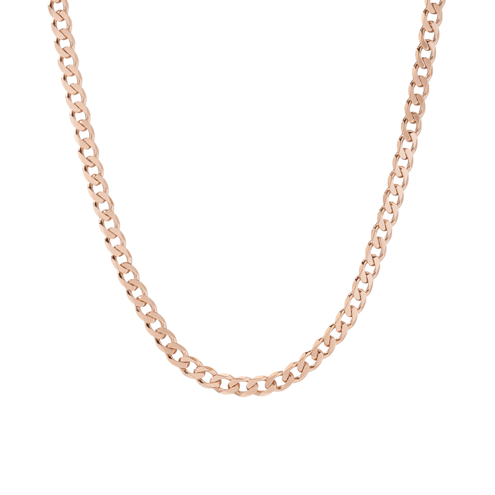 XL Gold Curb Chain Necklace Vermeil Rose Gold First