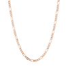 Large Gold Figaro Chain Necklace Vermeil 14K Rose Gold 18in 22in First