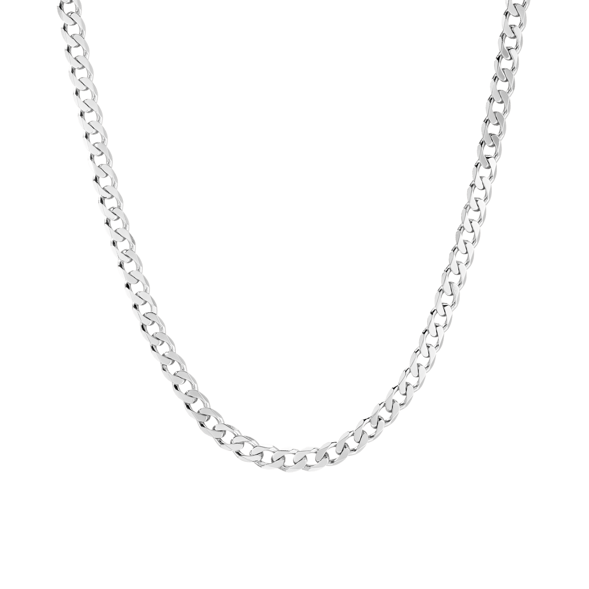 XL Gold Curb Chain Necklace Vermeil White Gold First