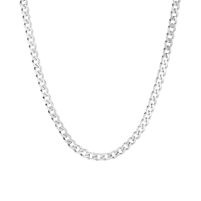 XL Gold Curb Chain Necklace Vermeil White Gold First