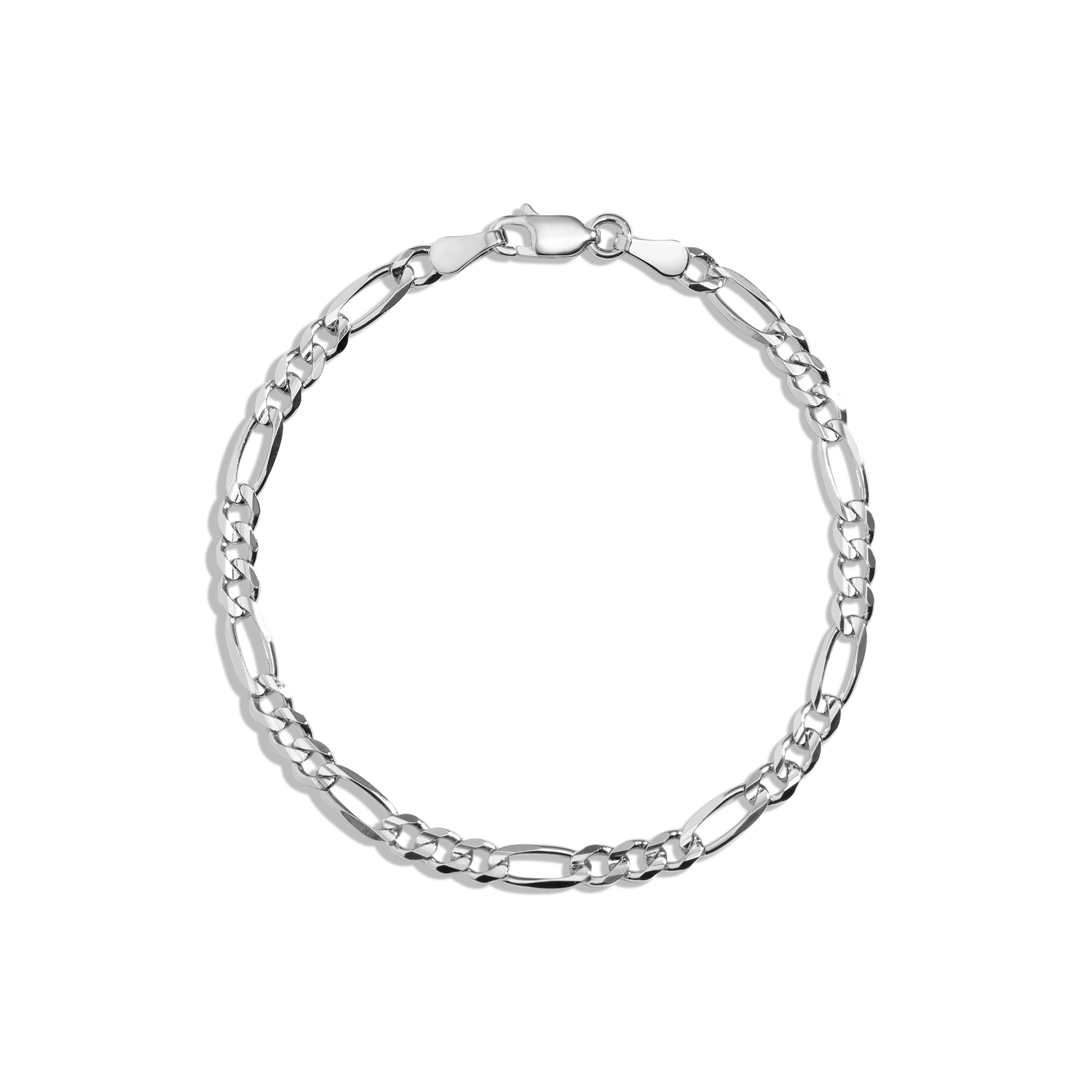 Large Gold Figaro Chain Anklet in Yellow, Rose or White Gold