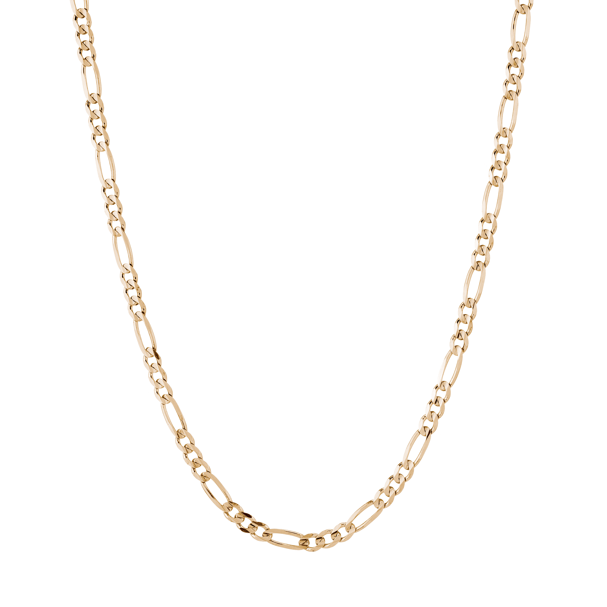 Large Gold Figaro Chain Necklace in Yellow, Rose or White Gold