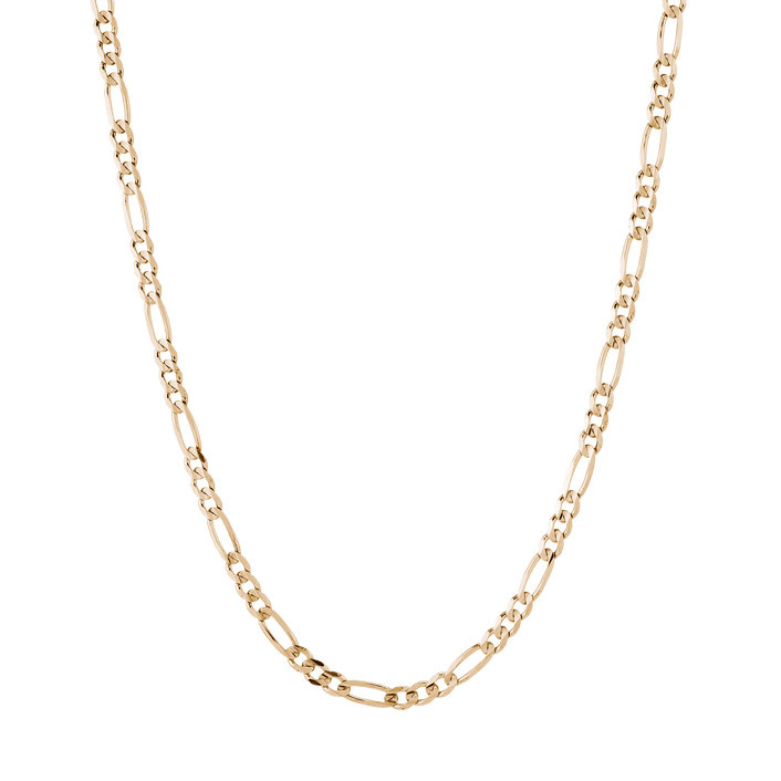 Large Gold Figaro Chain Necklace Vermeil 14K Yellow Gold 18in 22in First