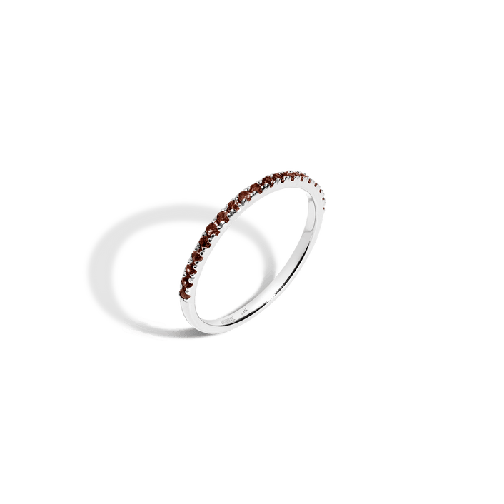 Half Gemstone Eternity Ring - Red Garnet 14k 18k White Gold First