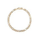 Large Gold Figaro Chain Bracelet