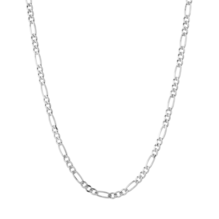 Large Gold Figaro Chain Necklace Vermeil 14K White Gold 18in 22in First