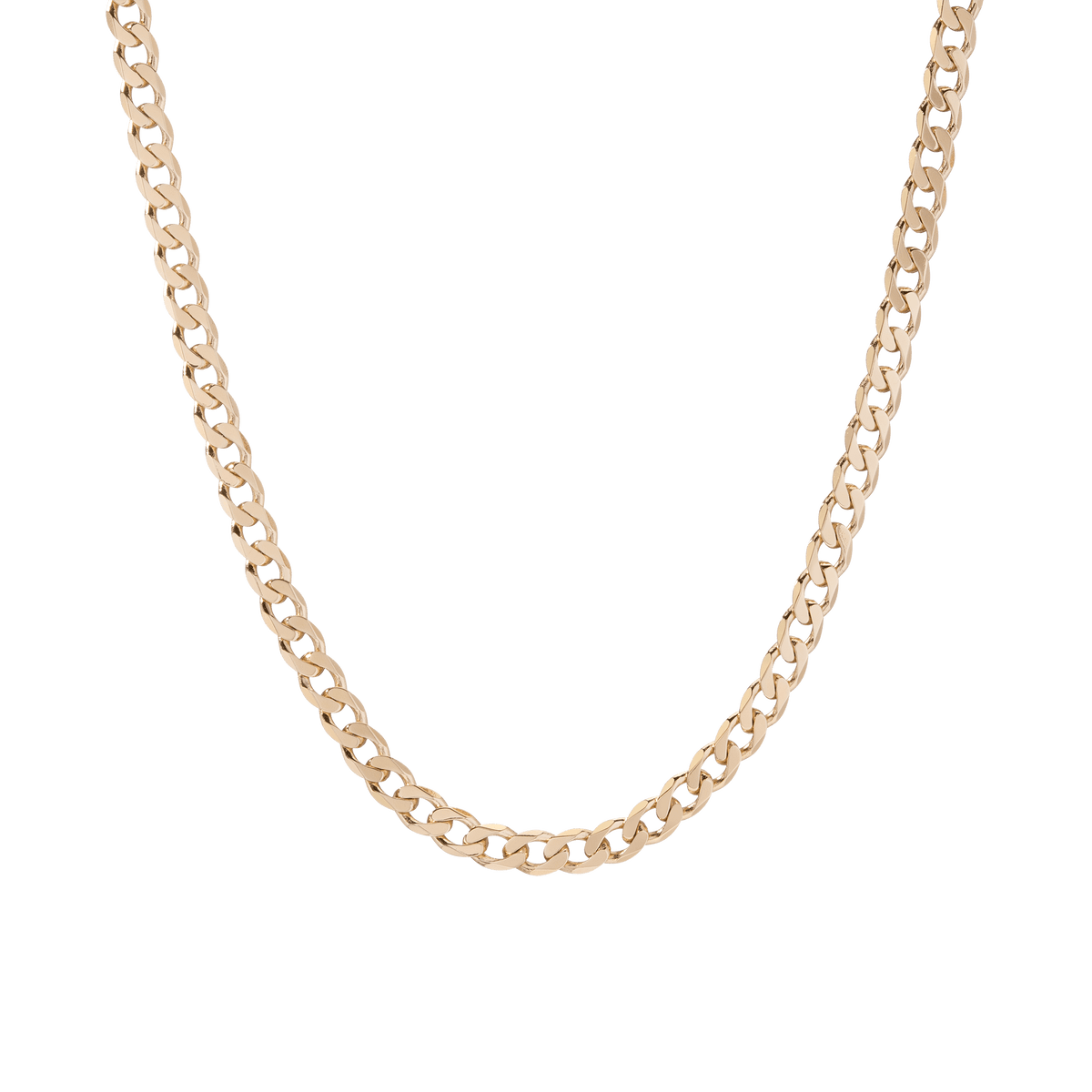 XL Gold Curb Chain Necklace Vermeil Yellow Gold First