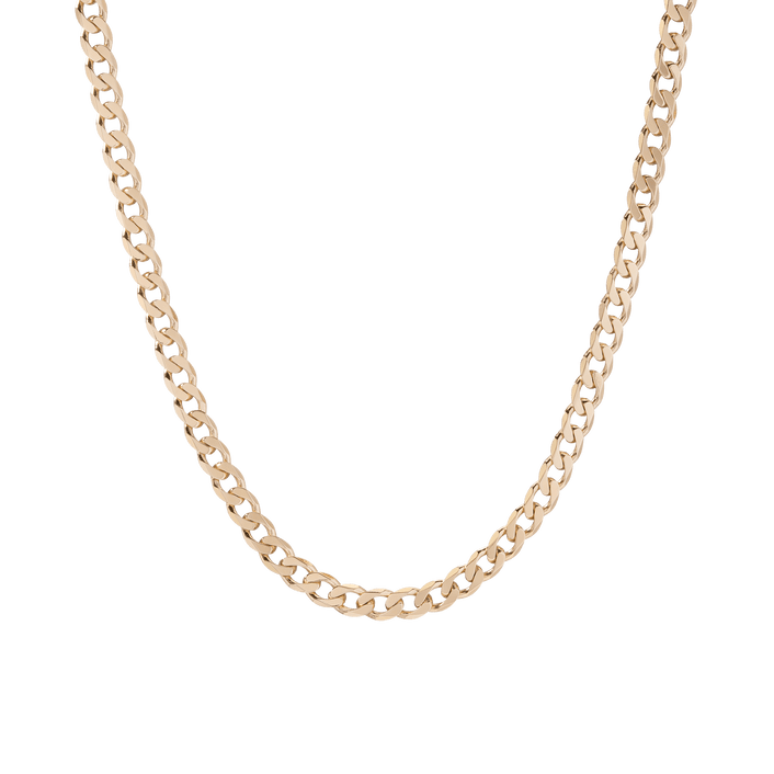 XL Gold Curb Chain Necklace Vermeil Yellow Gold First