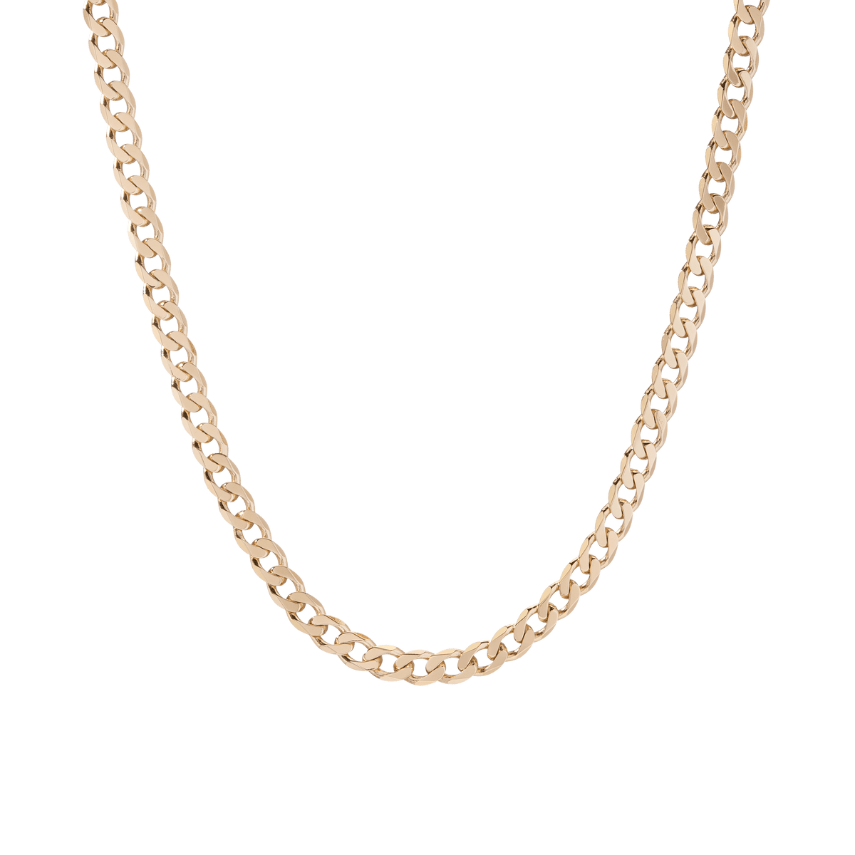 Curb Chain Necklace in 18K Rose Gold, 6mm