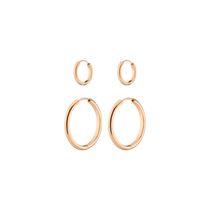 Endless Gold Hoop Earrings Set Vermeil 14K 18K Rose Gold Single Pair First