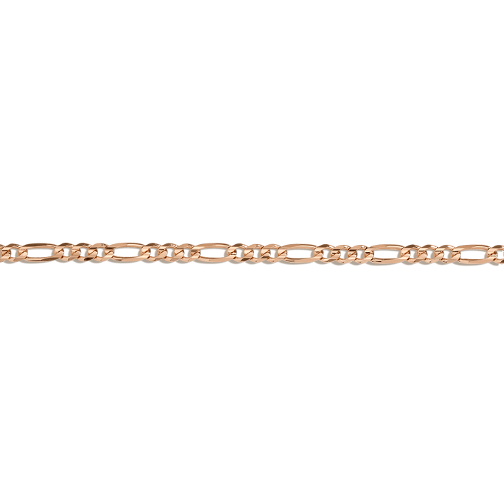 Large Gold Figaro Chain Bracelet Vermeil 14K Rose Gold First