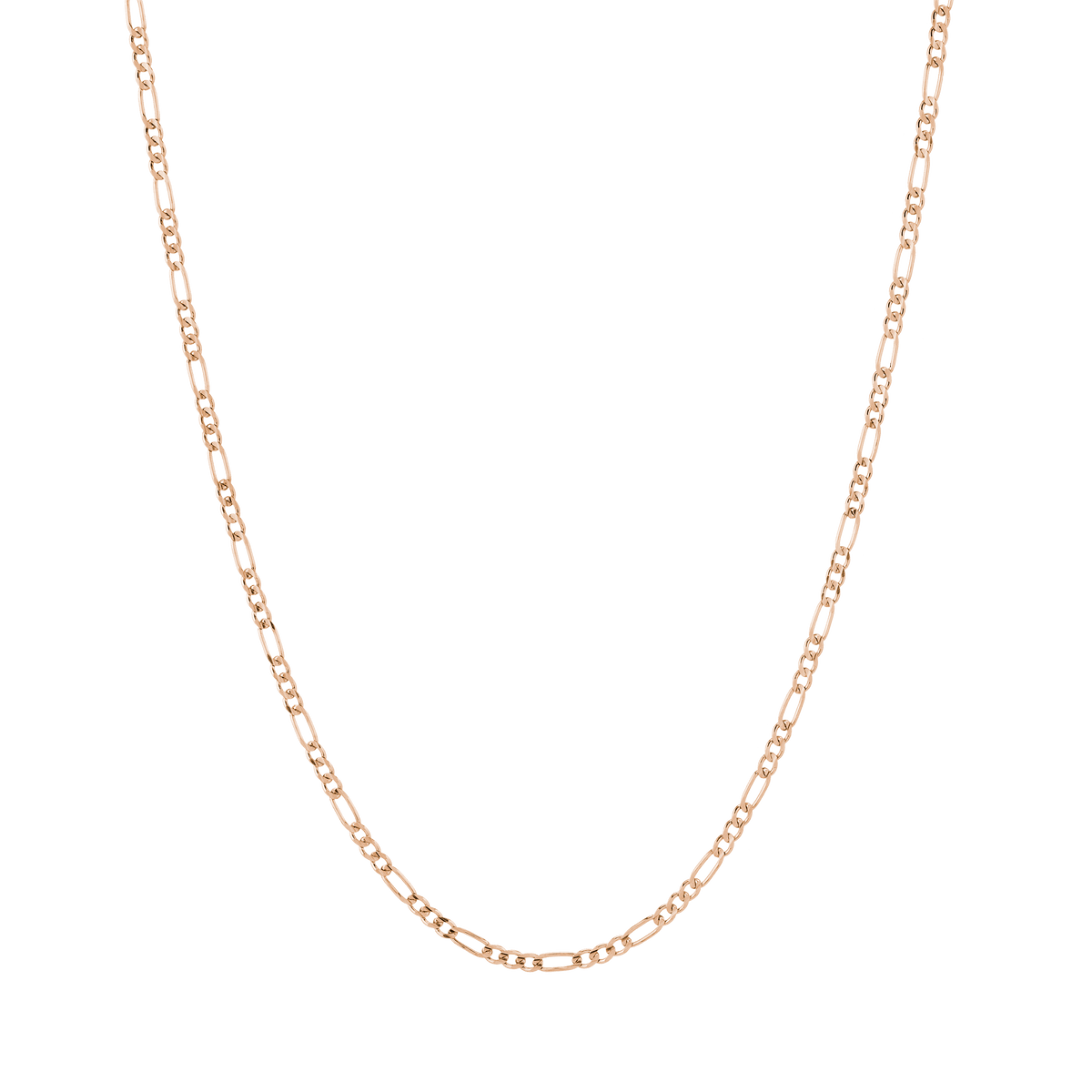 Medium Gold Figaro Chain Necklace Vermeil 14K Rose Gold 18in 22in First