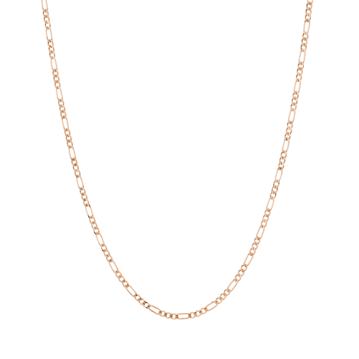 Medium Gold Figaro Chain Necklace Vermeil 14K Rose Gold 18in 22in First