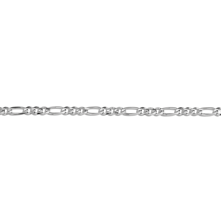 Large Gold Figaro Chain Bracelet Vermeil 14K White Gold First