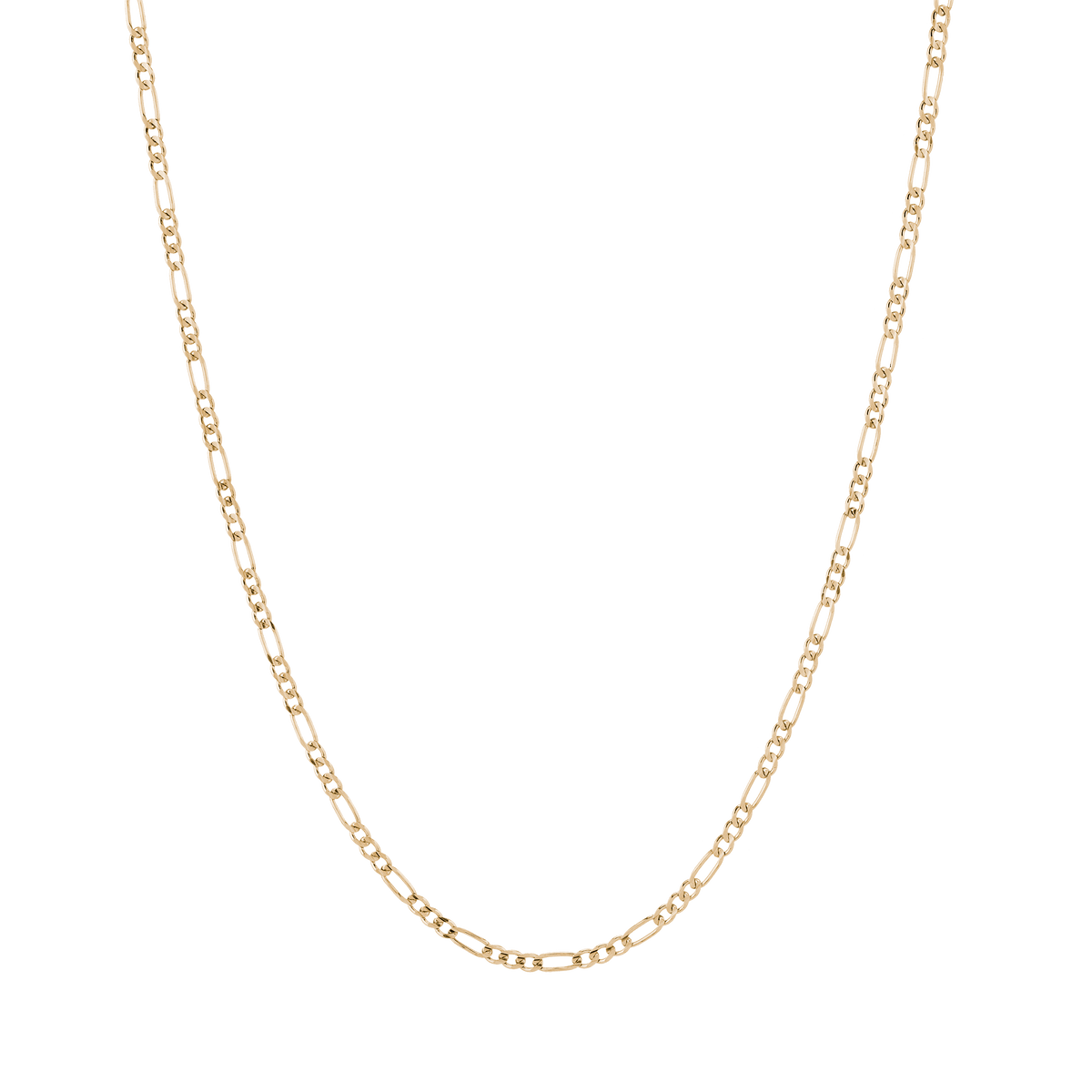 Medium Gold Figaro Chain Necklace Vermeil 14K Yellow Gold 18in 22in First
