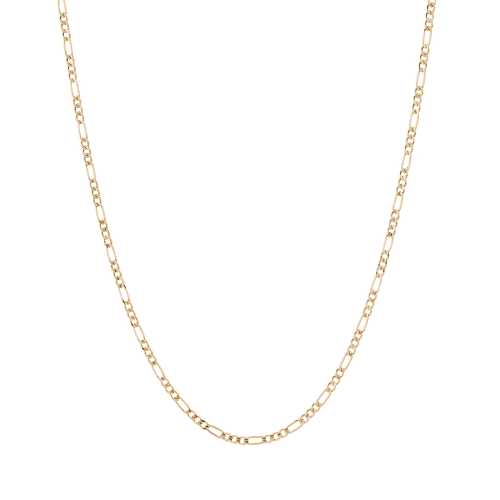 Medium Gold Figaro Chain Necklace Vermeil 14K Yellow Gold 18in 22in First