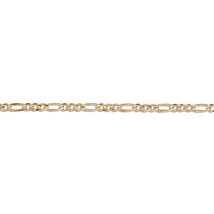 Large Gold Figaro Chain Bracelet Vermeil 14K Yellow Gold First