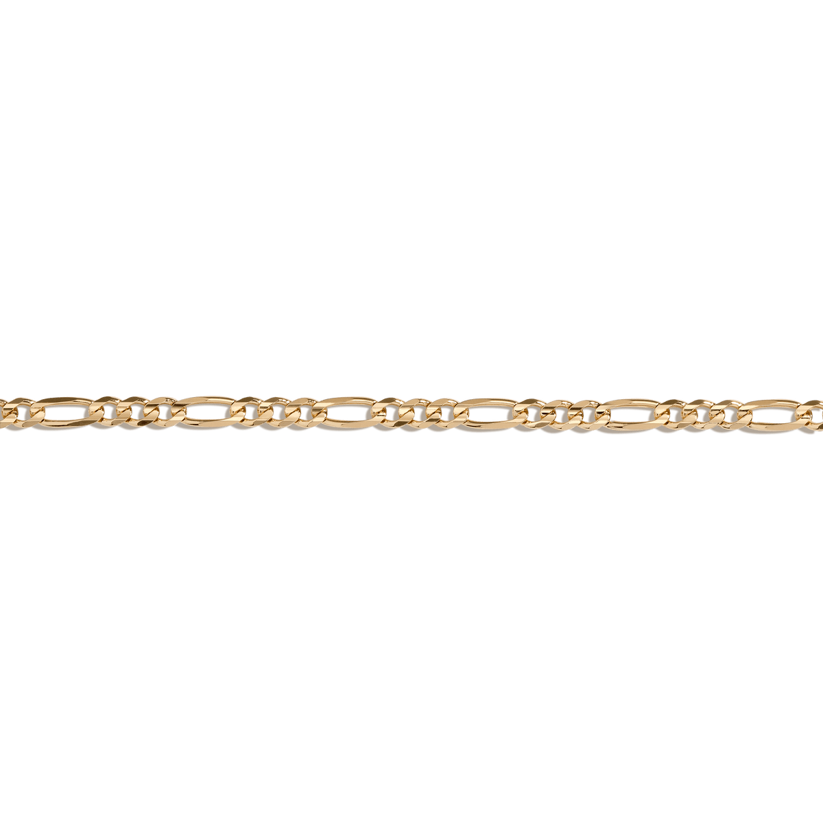 14K Large Link Open Figaro Chain, 14K Yellow