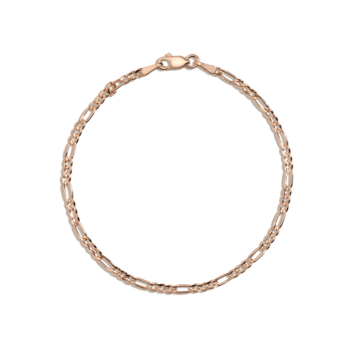 Medium Gold Figaro Chain Bracelet Vermeil 14K Rose Gold