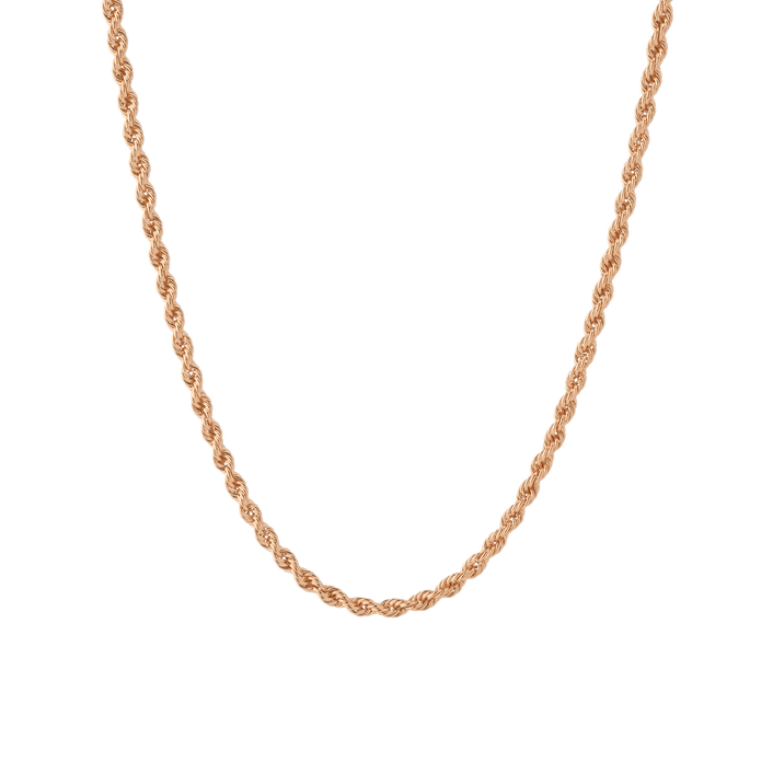 Gold Rope Chain Necklace Vermeil 14K Rose Gold First