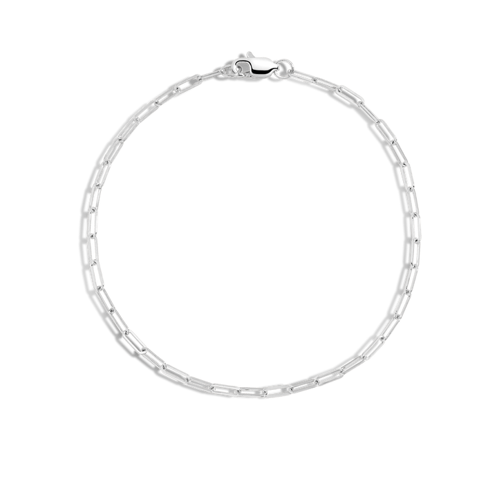 Medium Chain Anklet Vermeil White Gold