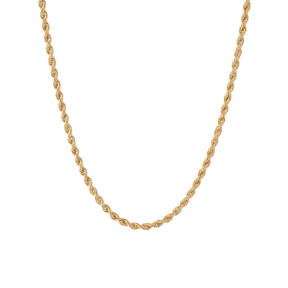 Gold Rope Chain Necklace in Yellow, Rose or White Gold