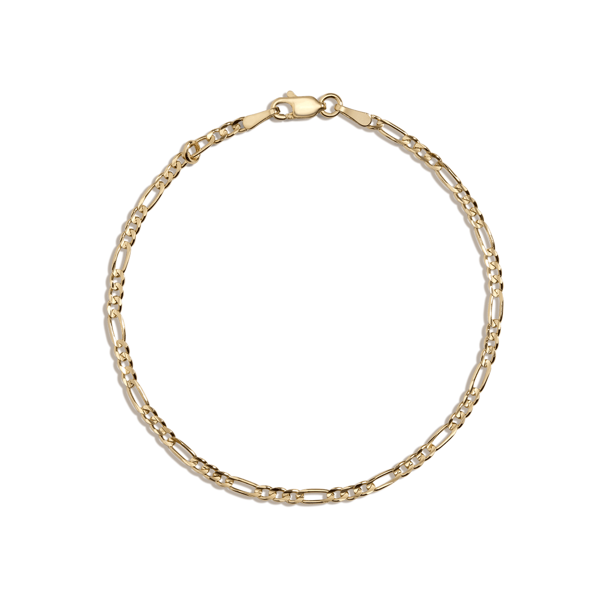 Amour 2.5mm Figaro Bracelet In 10K Yellow Gold, 7.5 In JMS009736 - Jewelry  - Jomashop