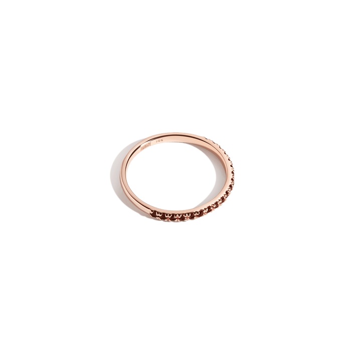 Half Gemstone Eternity Ring - Red Garnet 14k 18k Rose Gold 